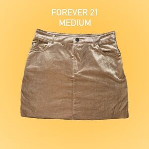 Forever 21 Tan Velvet Mini Skirt